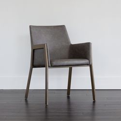 Ikon Kendall Faux Leather Bernadette Armchair, Grey 