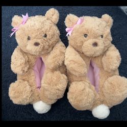 Wonder Nation Plush Teddy Bear Slippers