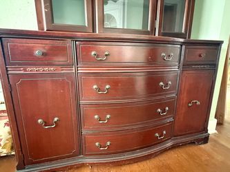 Cherry Wood Dresser with Hutch