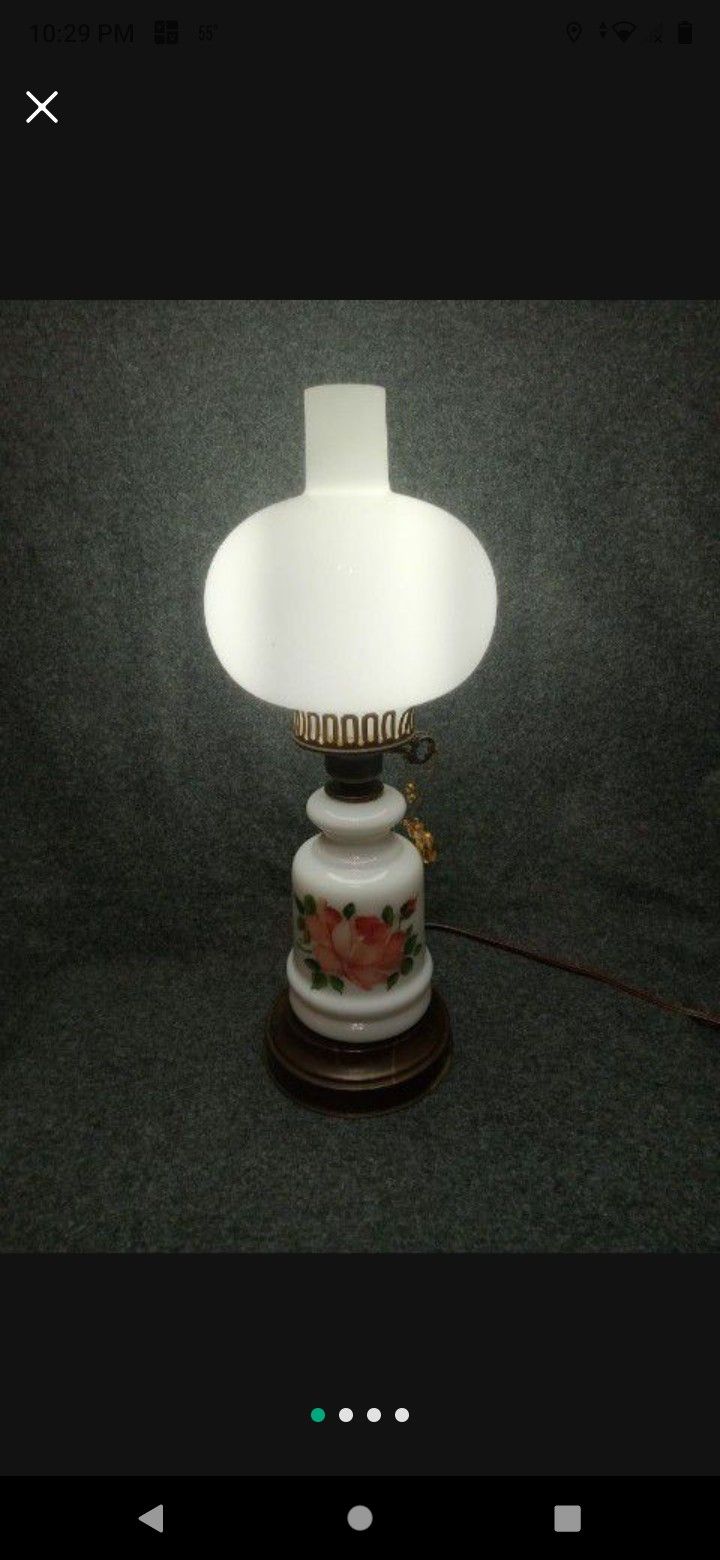 Authentic Antique Milk Glass Lamp