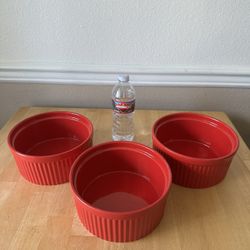 Set of 2-Quart Red Stoneware Baking Dishes – Microwave/Oven/Freezer Safe – 8 Available