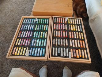 Jack Richeson 120 hand rolled full stick soft pastels in wooden case