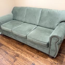 Green Studded Sofa Sleeper 
