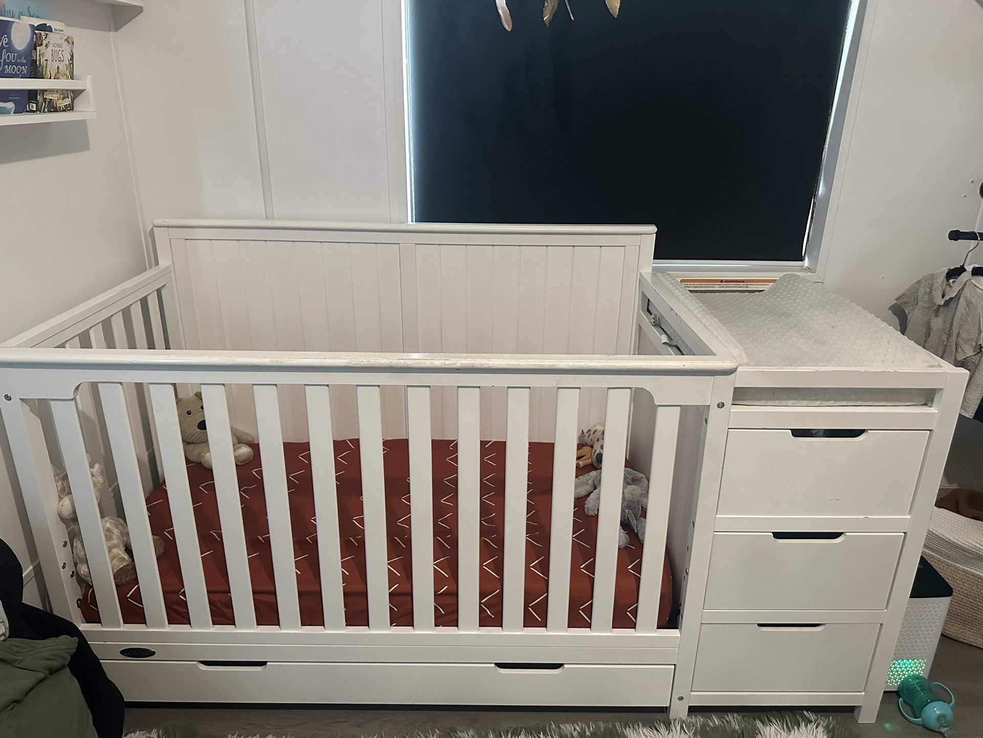 Crib, Mattress And Changing Table