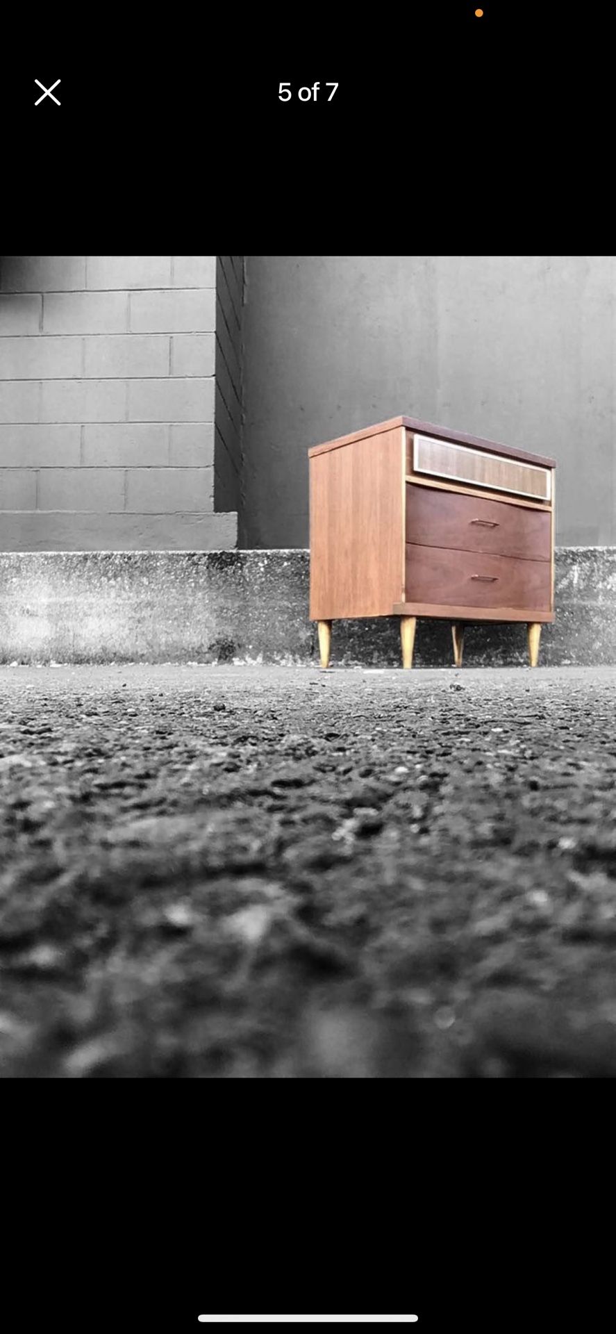 Stunning MCM Solid Wood Dresser With Brass Hardware 🖤