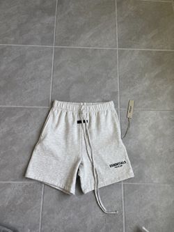 white essential shorts size large