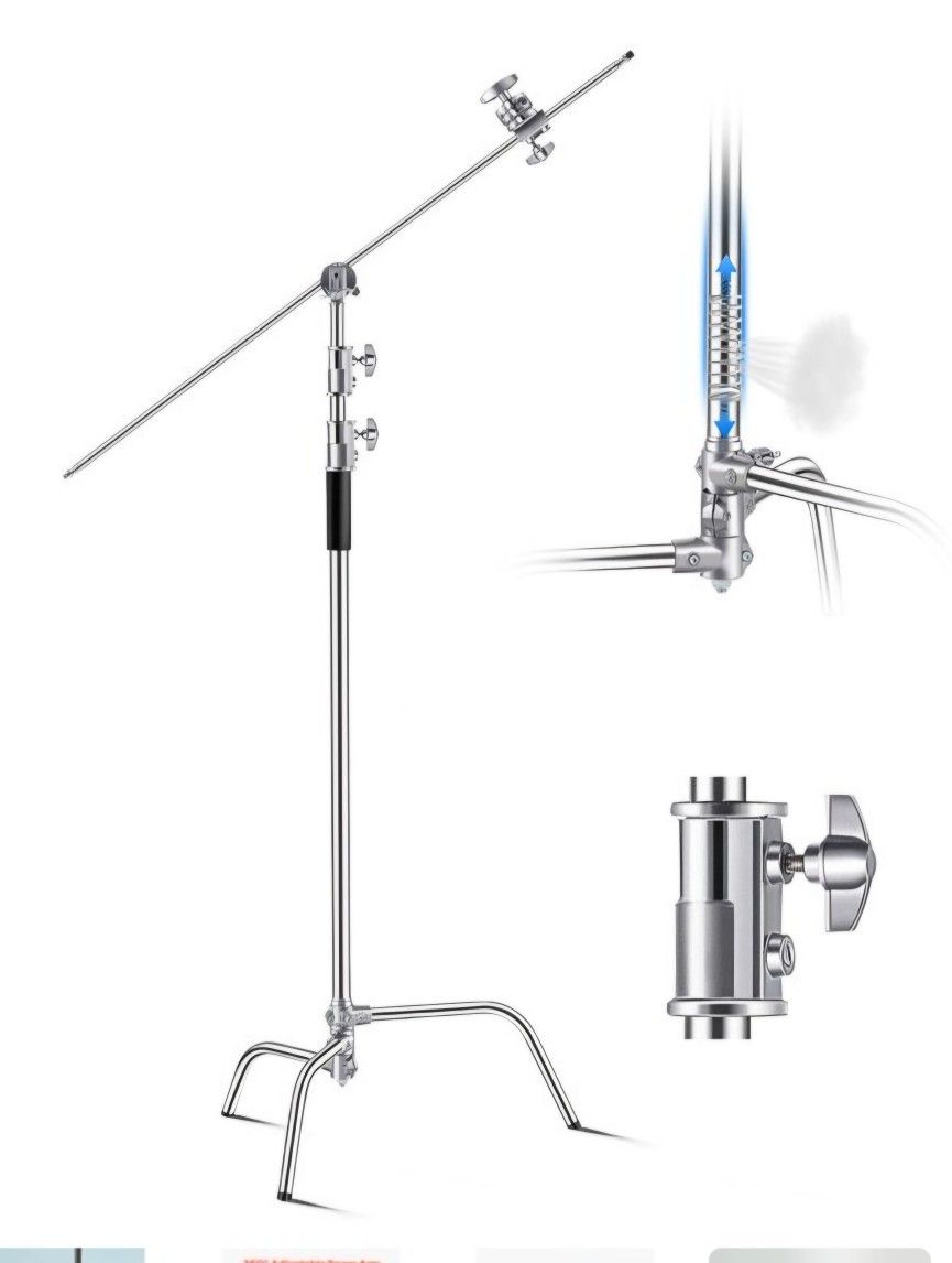 C Stand with Boom Arm Max Height 10.83 ft/330 cm Photography Light Stand