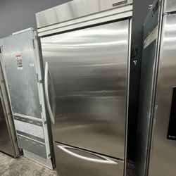 KitchenAid Bottom Freezer Built In 36” Refrigerator Used 