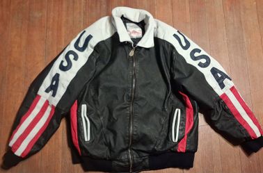 Adult Size Xlarge Vintage Michael Hoban Where Mi USA Leather Bomber Jacket