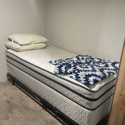 Twin Bed with Mattress and Frame 