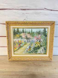 Gold McDonough "English Garden" Acrylic Painting