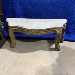 Old Italian Marble Top Side Table