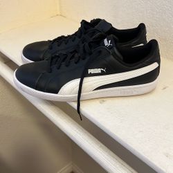 Black Leather Puma Shoes