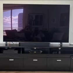 Dark brown TV stand / media console with storage