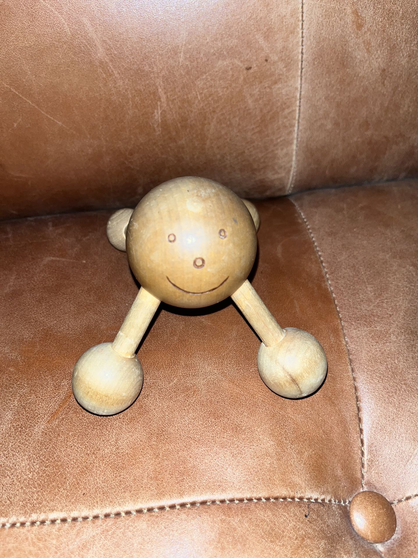 Smiley Face Wooden Massager