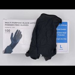 Black latex disposable gloves size XL