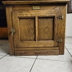 White Clad Vintage Ice Box Antique Furniture Dresser 