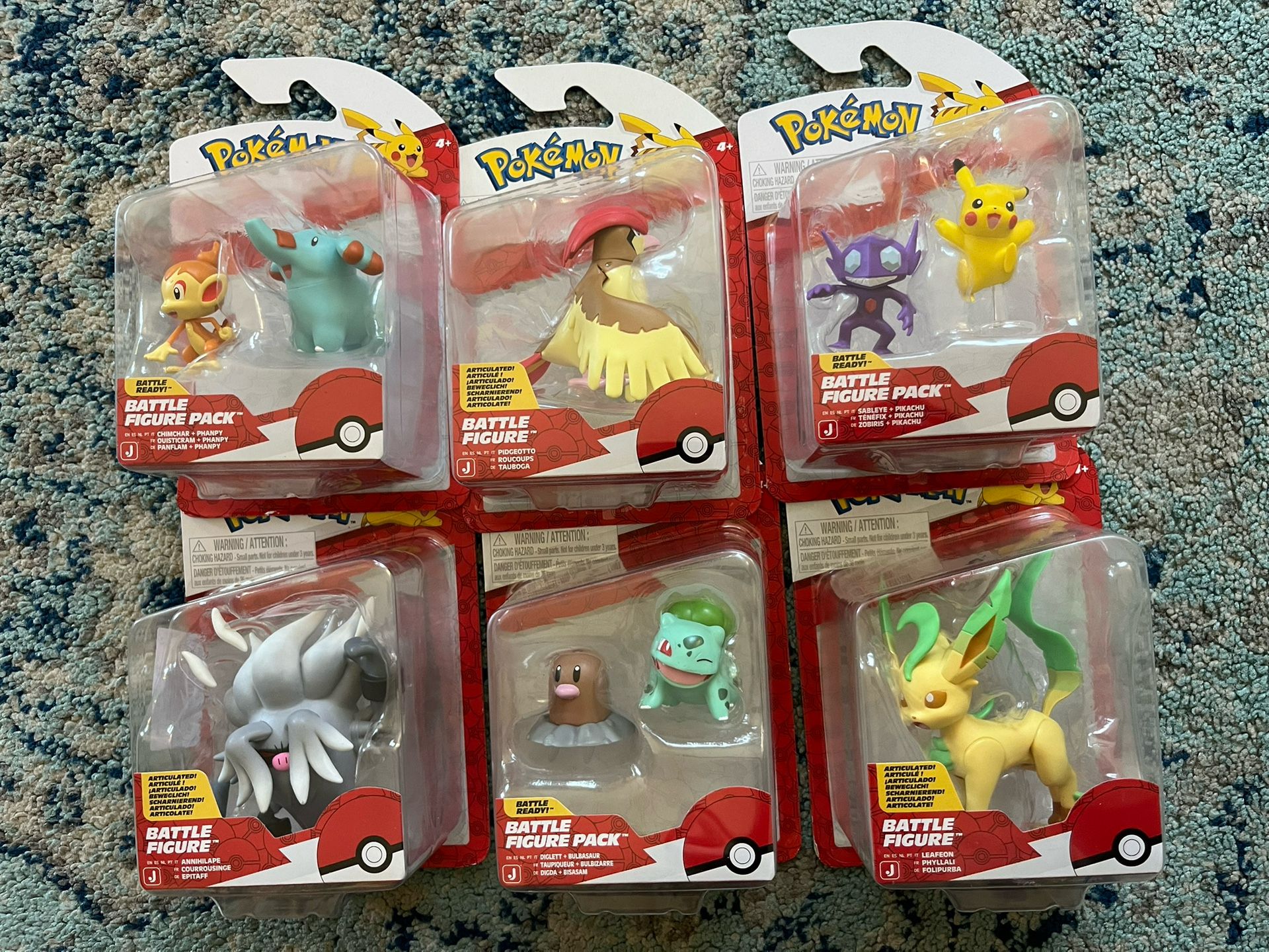 NEW Pokemon 2025 Battle Figure FULL SET Annihlape Diglet Leafeon Phanpy Pidgeoto