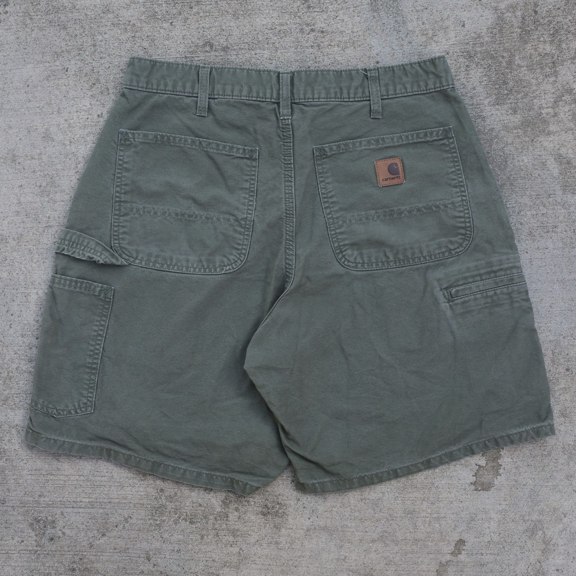 Carhartt B144 ARG Army Green Ringspun Canvas Loose Original Fit Carpenter Short