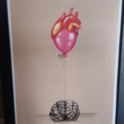 Joyce Lee Heart Floating Over Brain Painting