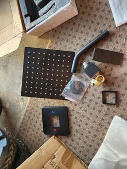 Matte Black Rain Shower Head Set with Valve