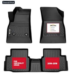 orealtrend Car Floor Mats Compatible with Chevrolet Chevy Cruze 2016-2019 (Not Fit 2016 Cruze Limited) All Weather Guard Spill 1 Proof Front Rear Line
