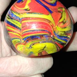 Vintage Marbled Glass Paper Weight