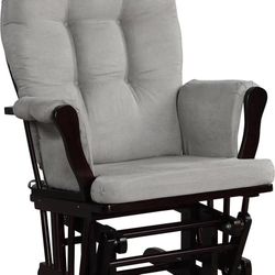Angel Line Windsor Glider Espresso With Grey Cushions 