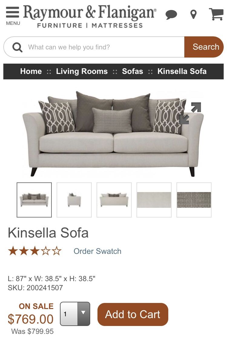 Raymour & Flanigan Kinsella Sofa