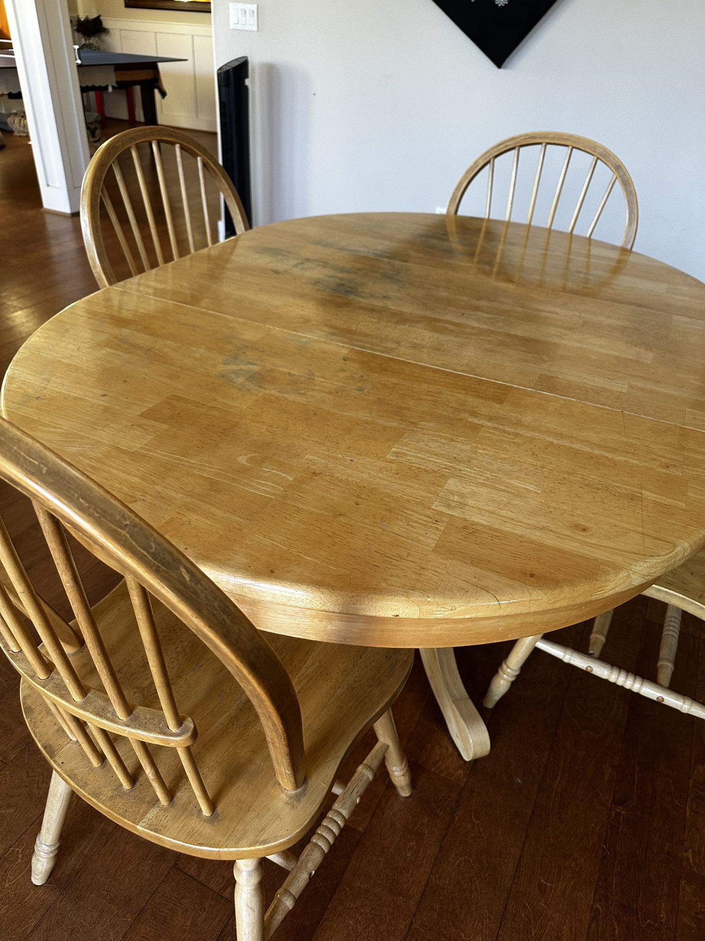 Wooden Table With 4 Chairs