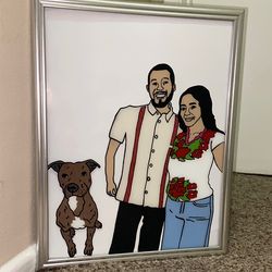 Glass Paintings Family, Friends, Pets, Anime & Cartoon Portraits Available LOCATED IN COVINA