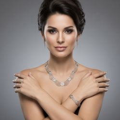 2.8 oz. Sterling 925 Byzantine Multi-strand Foxtail Chain Jewelry Set