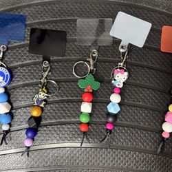 Cell Phone Beaded Charm Keychain