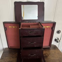 Vintage Wooden Jewelry Box