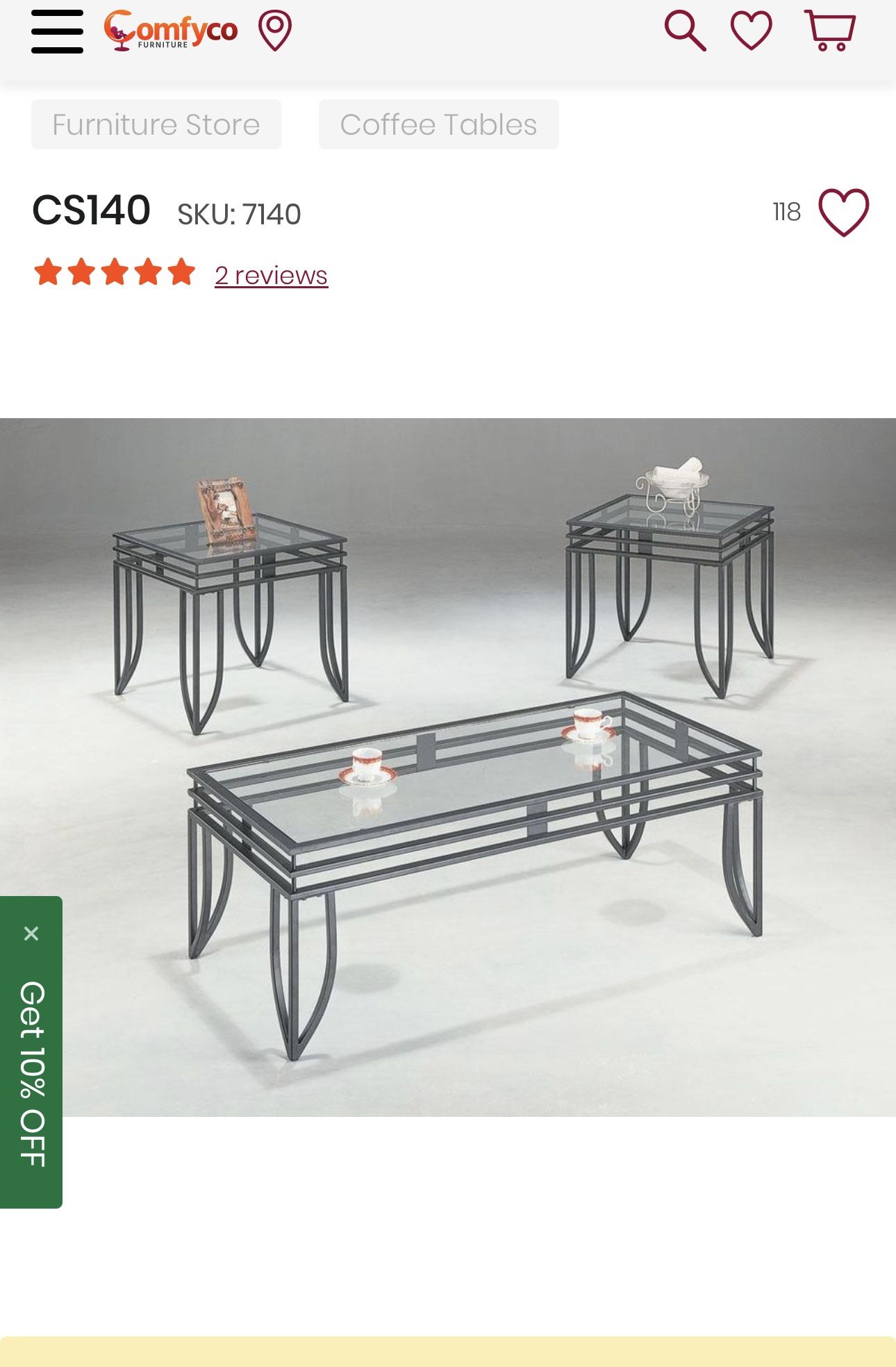 3 Piece Coffee Table Set