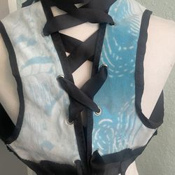 Blue Ruffled Vest
