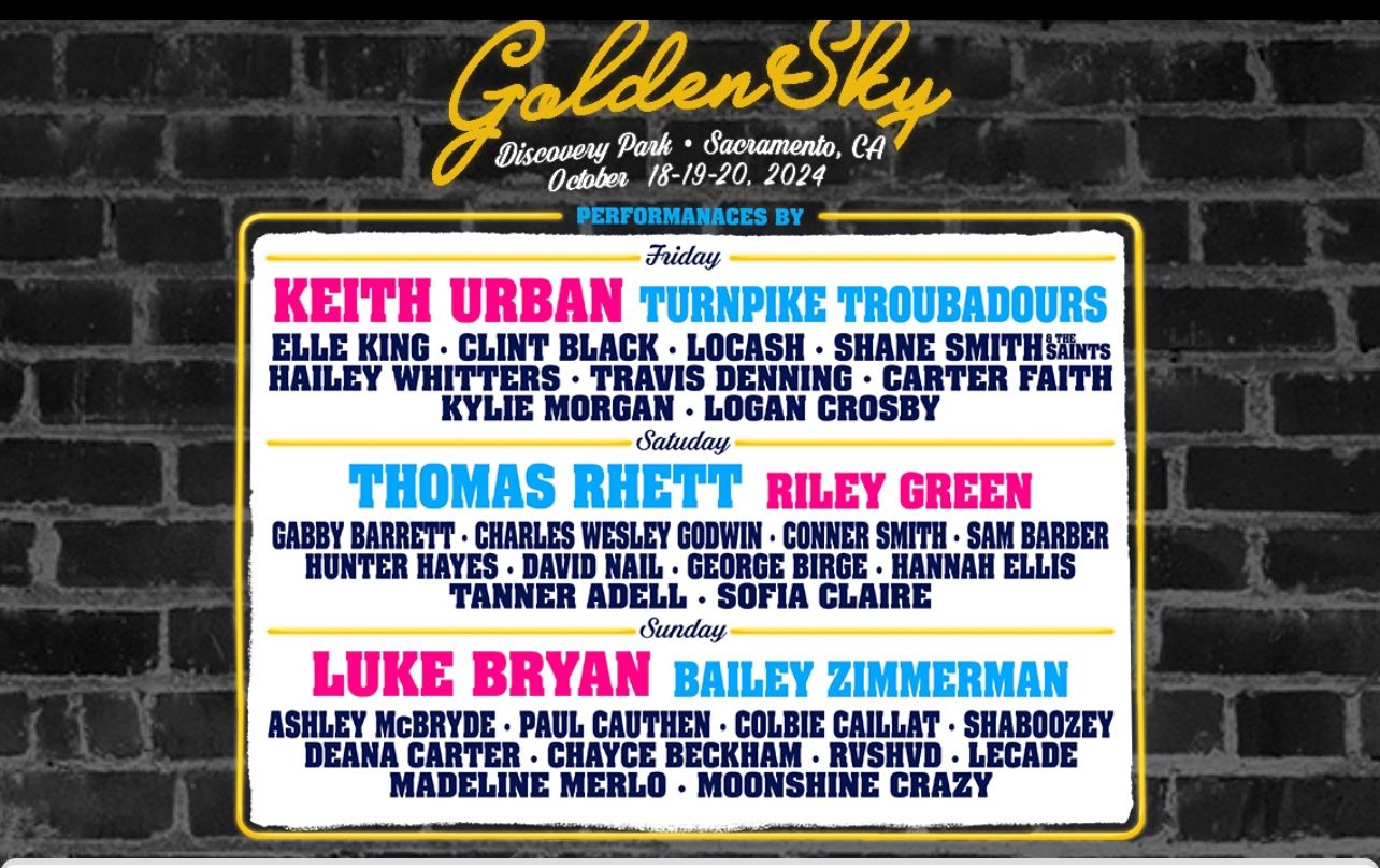 Gold Sky Country Festival Luke Bryan 3 Day Bands
