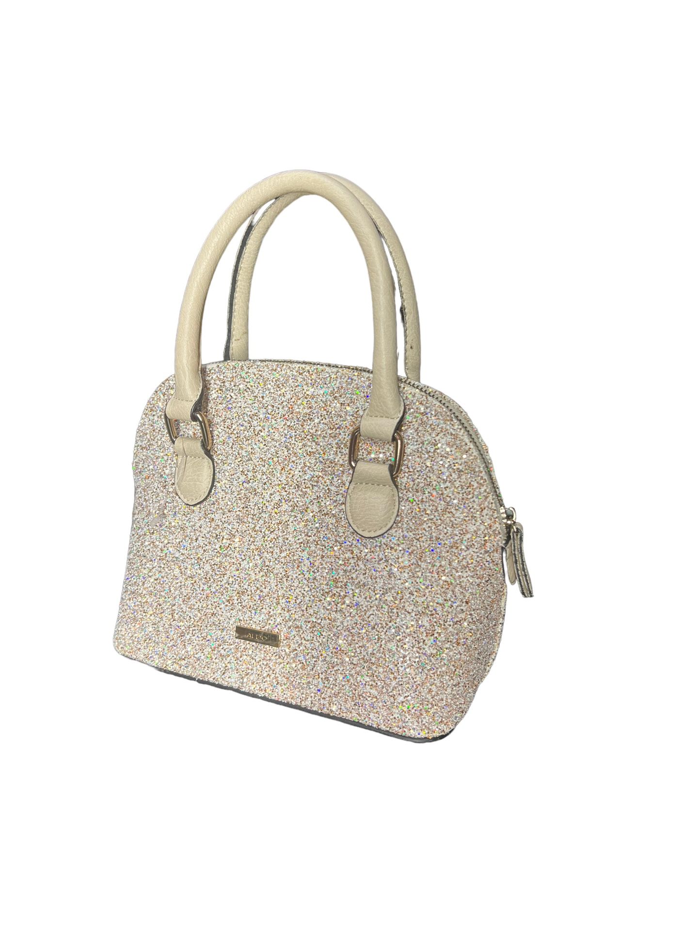 Aldo Pink and Gold Glitter Handbag Trendy Sparkly Sparkle Purse