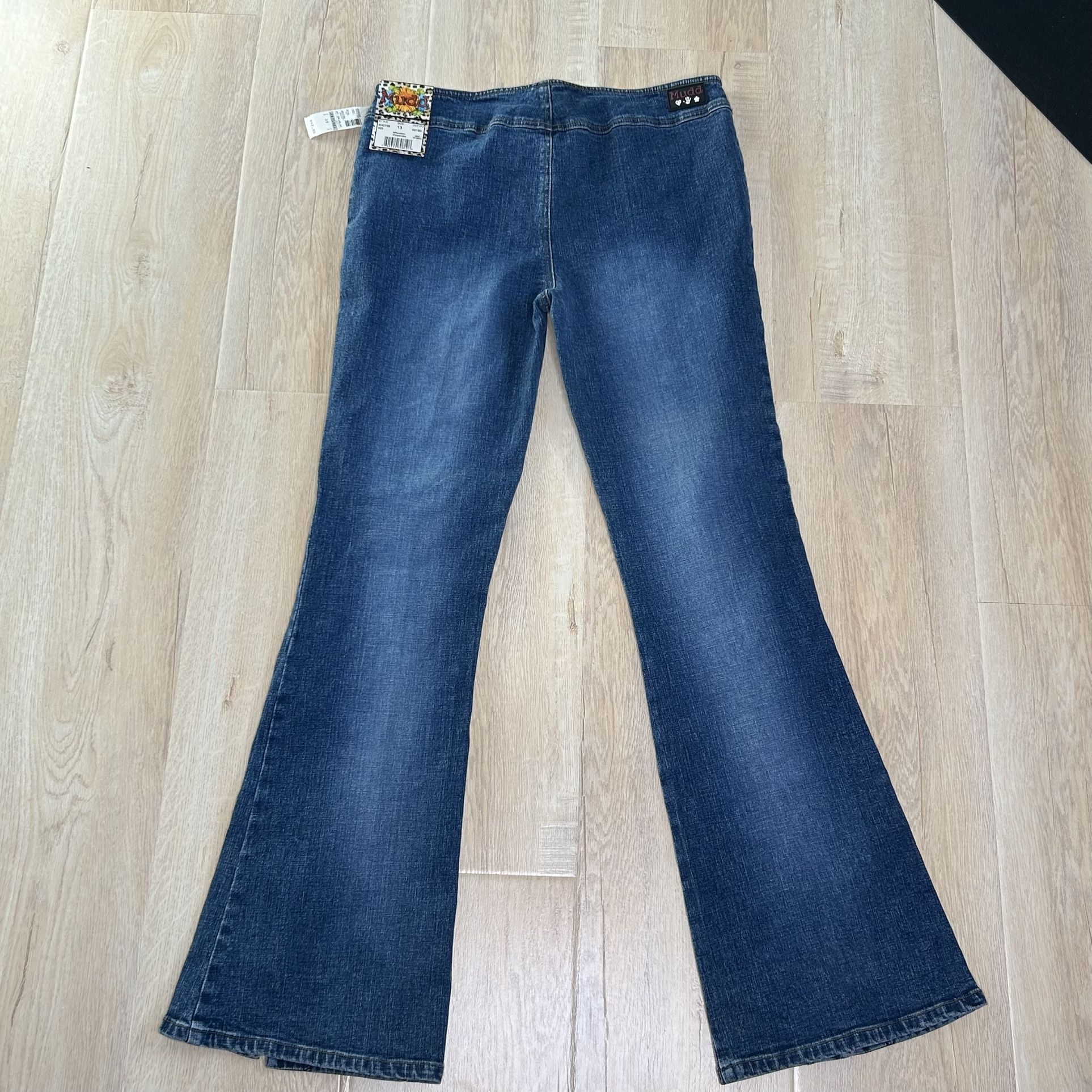 Mudd vintage Y2K Lace up front low rise flare wide leg jeans VTG Size 13