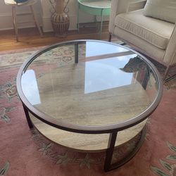round glass coffee table