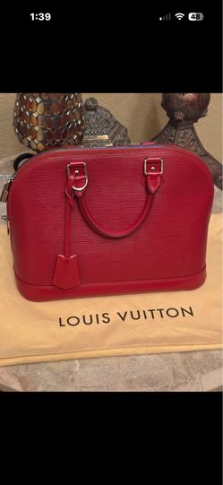 Louis Vuitton Alma Epi Leather Handbag Red
