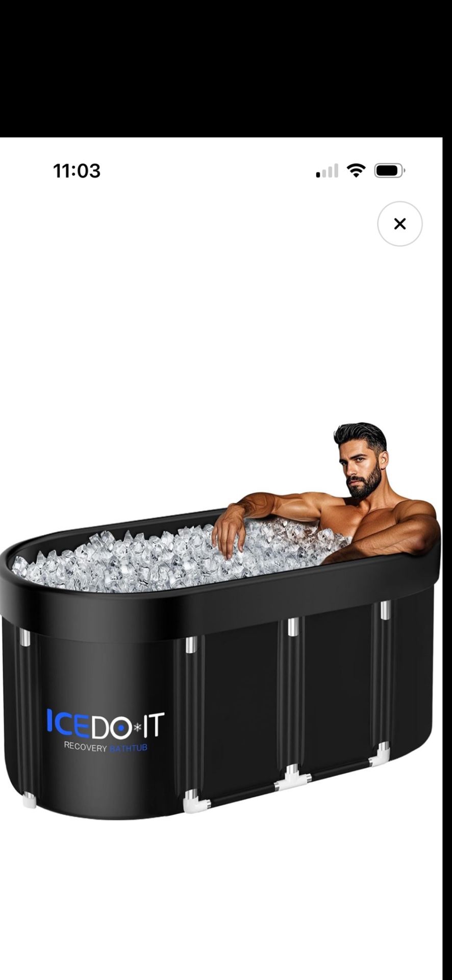 Upgraded 129 Gallon XL Large Oval Ice Bath Tub