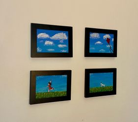 4-Piece Original Art “Girl With Red Kite”