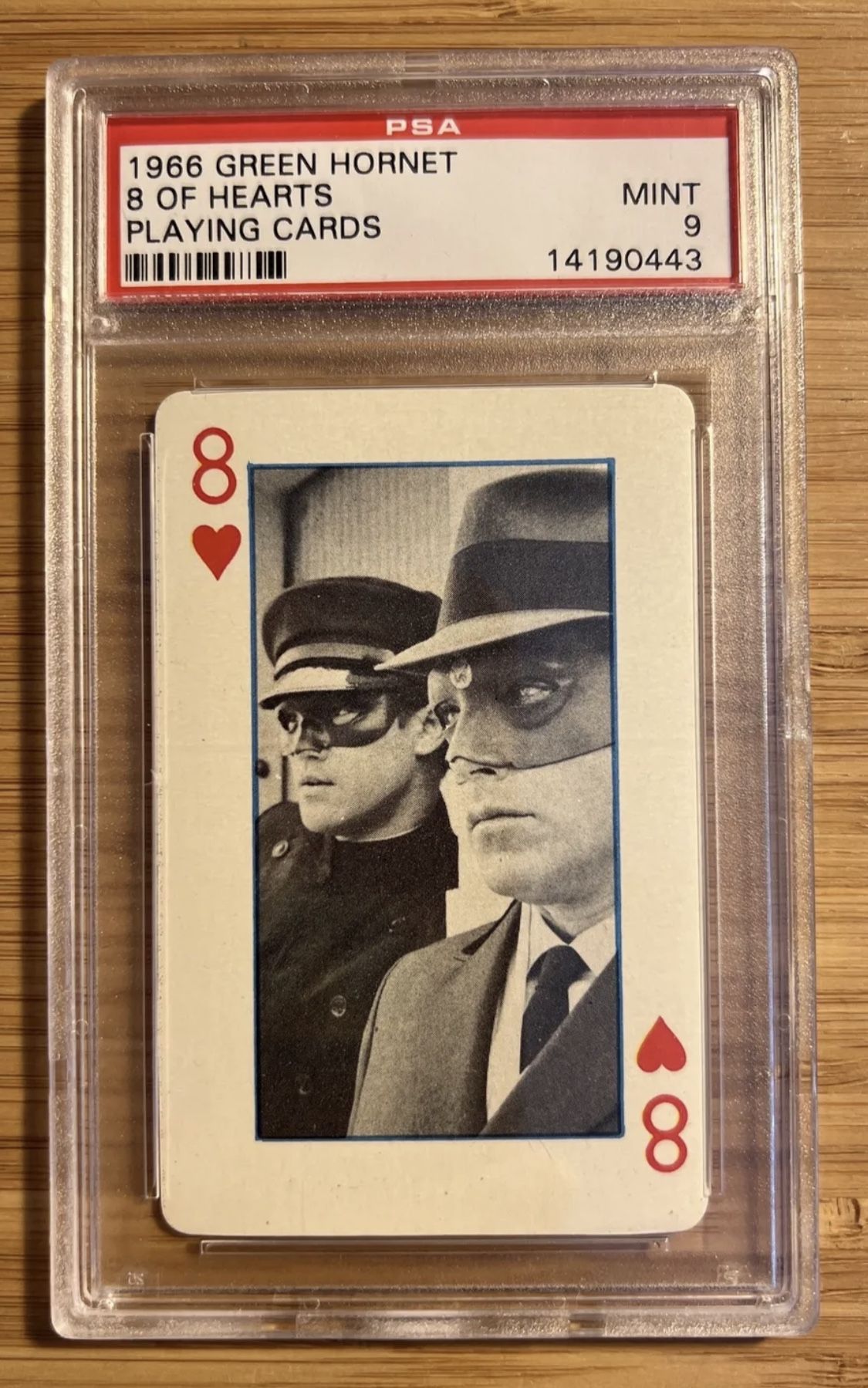 1966 Green Hornet 8 Of Hearts Playing Card PSA “9” MINT “BRUCE LEE” ROOKIE CARD