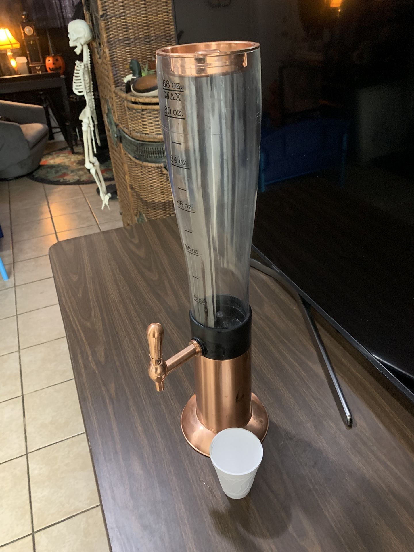 88 oz Copper & Clear Beer Dispenser Tower