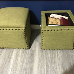 Upholstered , Button Tufted, Ottoman Chairs With Storage