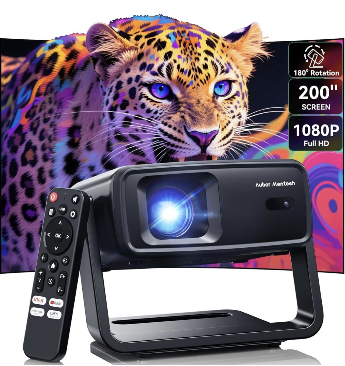 Projector with WiFi and Bluetooth, Support Decoding Projector 4K