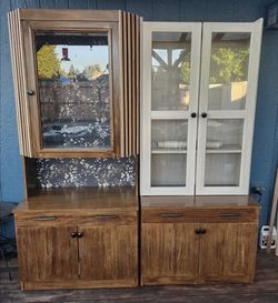 Swedish Mid-Century Glass hutch with Cabinets