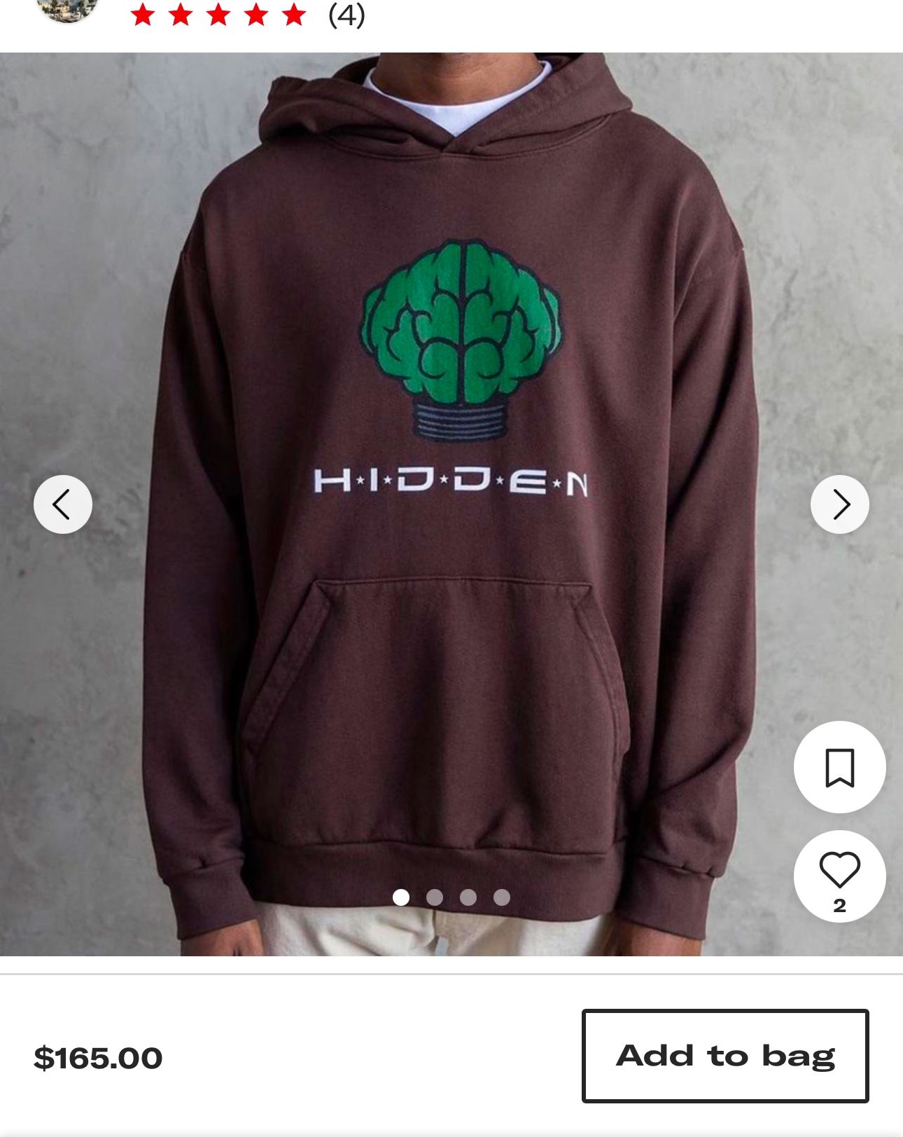 Hidden NY Men's Brown and Black Hoodie 2X Men’s
