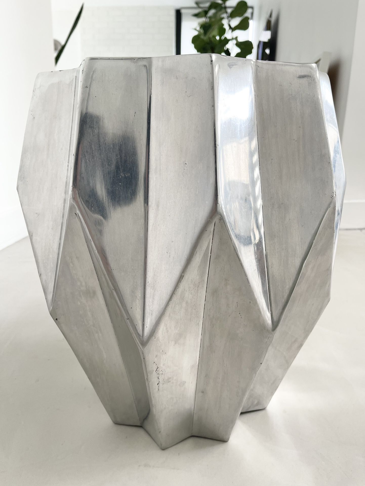 Chromed Metal Side Table 